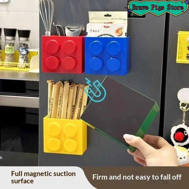 [HM]Narrow-Edge Kitchen Straw Cling Film Storage Box Magnetic Wall-Mounted Refrigerator Side Storage Rack[HM]