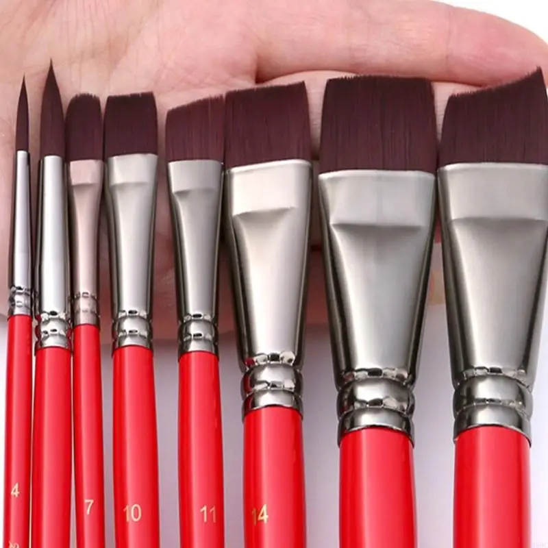 W89C 8 Stcs Gesichtskörperpinsel Pinsel Set Aquarellpinsel Pinsel Zeichnen Vorräte