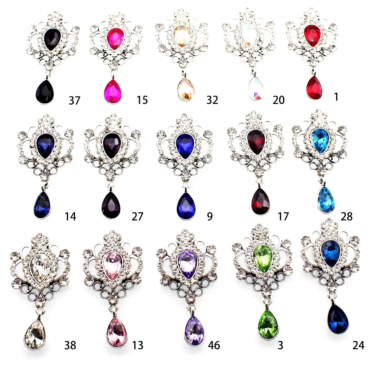 5pcs 51*27mm New Diamond-set Vintage Palace Style Flat Alloy Water Trop Treasure DIY Accessory Material image 6