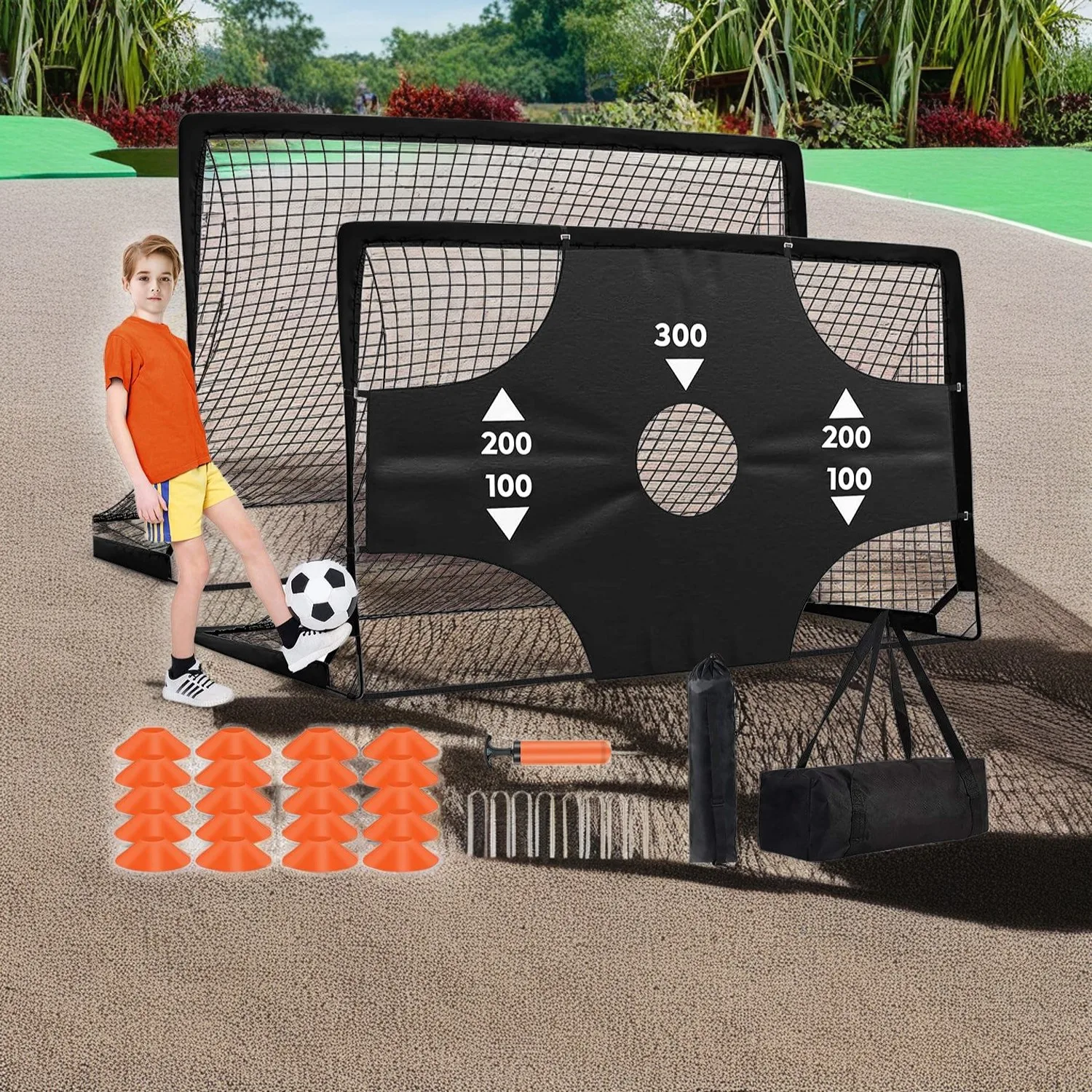 Hot Sale Foldable Football Accessories Soccer Ball Nets Training Equipment Balls Door Pop up Goal Soccer Net
