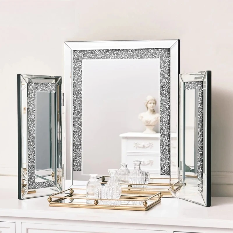 European tri-fold mirror modern fashion light luxury household bedroom dresser mirror