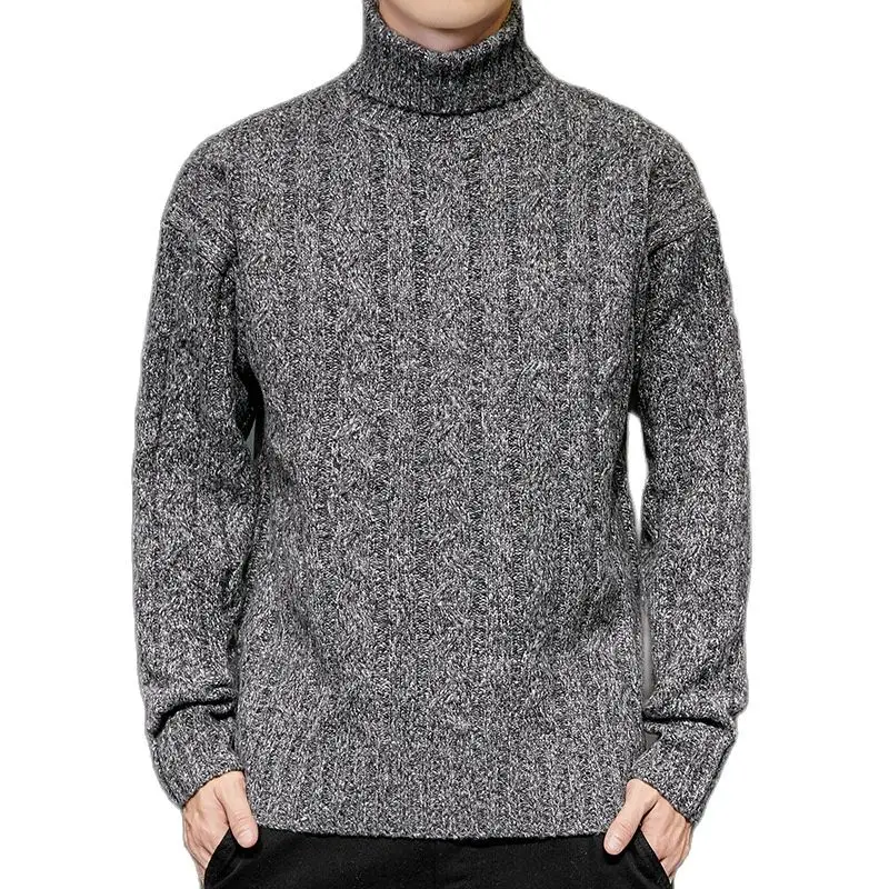 

Mens Sweater Fashion Turtleneck Sweater Autumn Winter Solid Knitted Pullovers Men Causal Winter Clothes Knitted Sweater Men