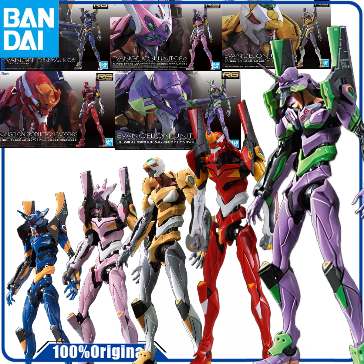 

Bandai Original RG EVA SERIES Anime Action Figure Assembly Model Toys Collectible Model Ornaments Gifts For Boys Girls IN STOCK