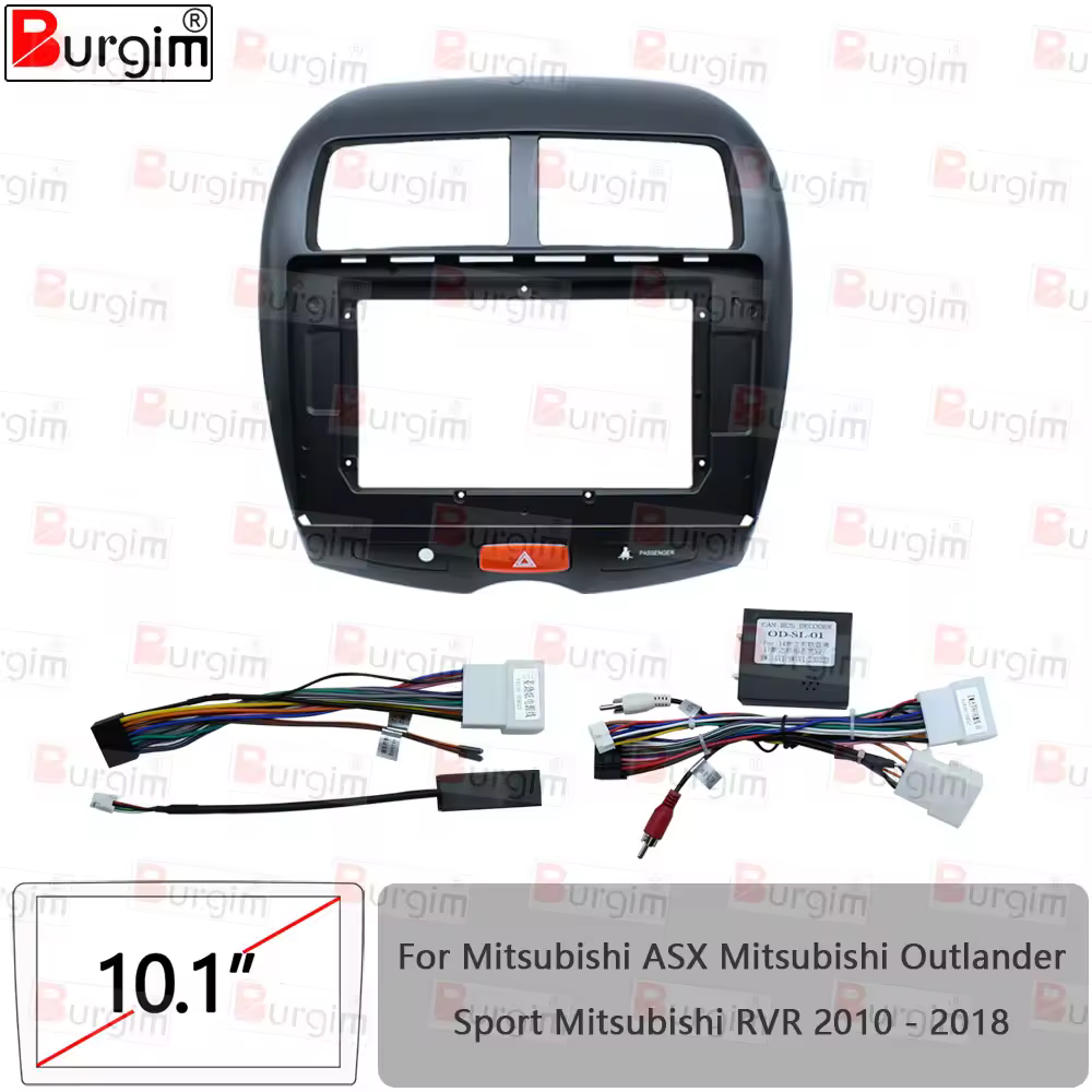 רכב רדיו מסגרת Fascias למיצובישי ASX RVR הנכרי ספורט 2010-2018 10 אינץ סטריאו פנל לרתום כבל חשמל מתאם Canbus