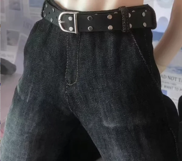 D09-P666 enfants jouet fait à la main oncle ID75 uf75 BJD poupée accessoires noir marron rivet ceinture ceinture 1 pièces