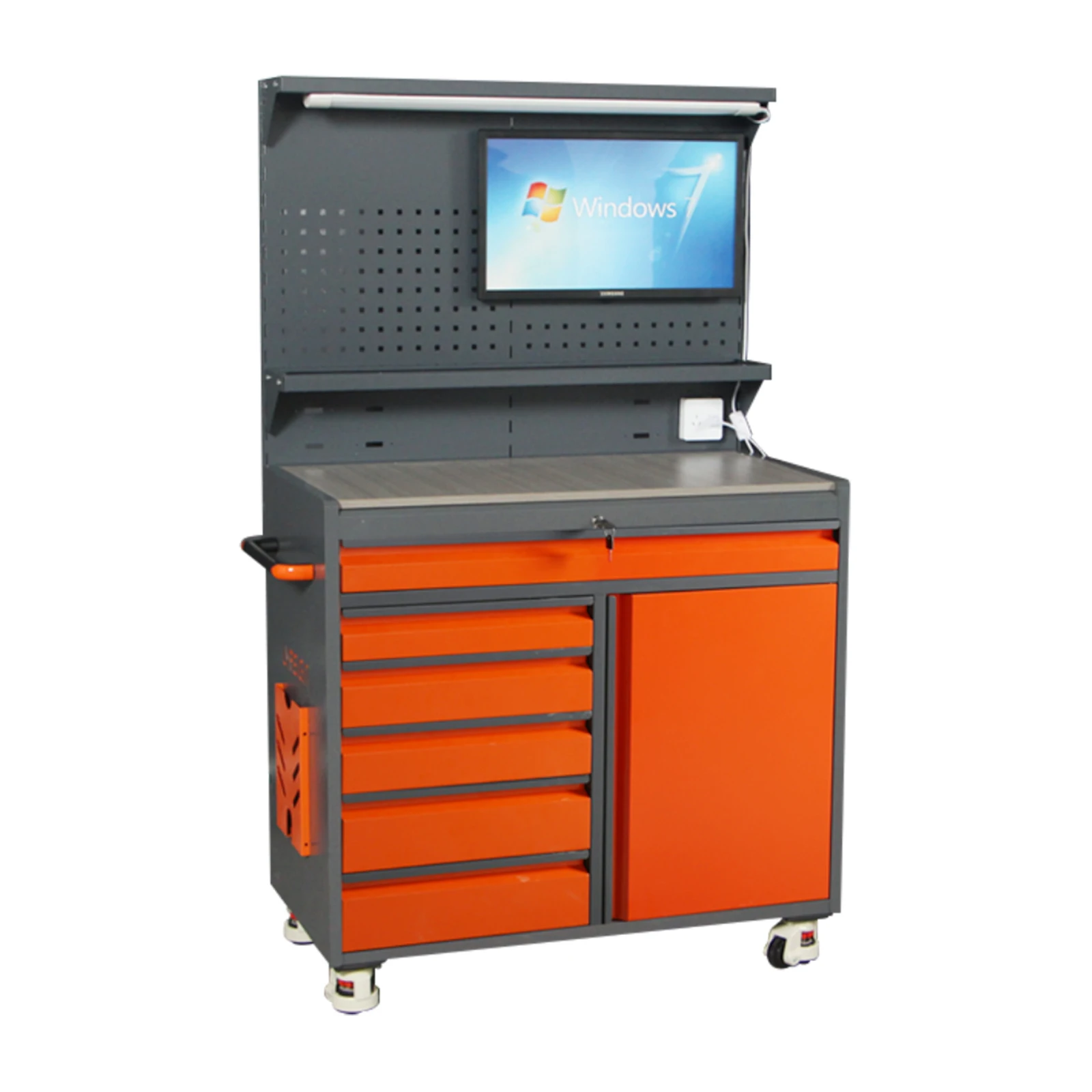 

CNC Tool Rack Cart for Workstation Cutting Tool Organizer Storage Tool Rack with Light Stand