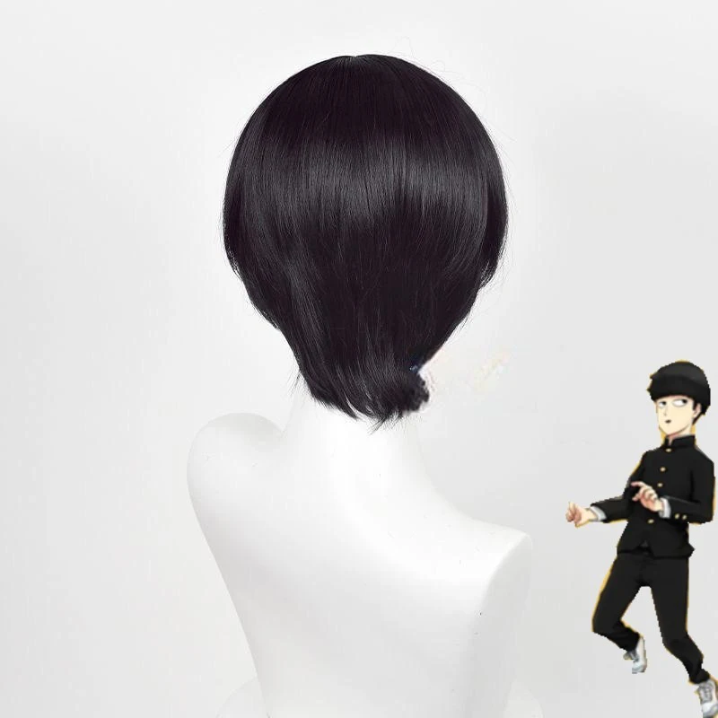 Anime Mob Psycho 100 Protagonist Wig Cover Man Daily Clothing Match Straight Bangs Pot Lid Head Mob Character Modeling Wig