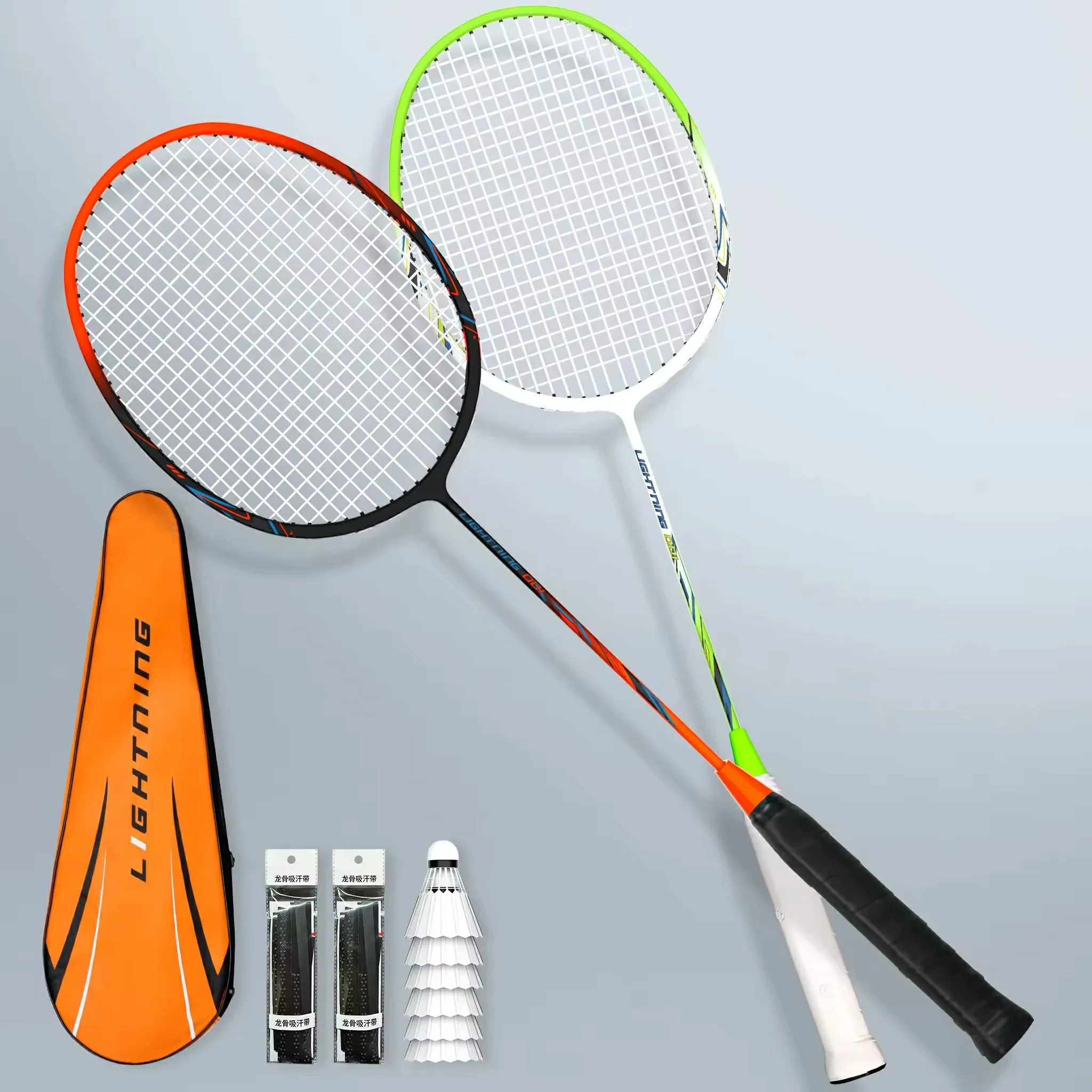 

Wholesale Carbon Fiber Badminton Racket Different Color 4U Weight Hard/Soft PU Grip Hot Sale Sport Equipment