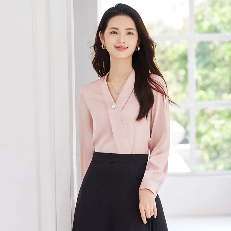 

Alyssa Fashionable professional women's clothing, high-quality long-sleeved shirt, elegant and exquisite, beautiful and charming
