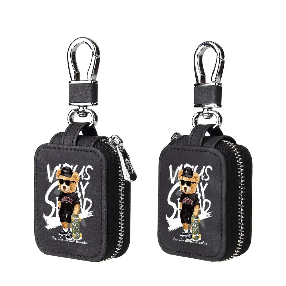 Fashion Brand Skateboard Bear Leather Earphone Case For Airpod12 3 Pro Toy Bear Wireless Bluetooth Charging Box For Airpods Pro2