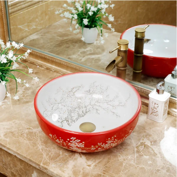 

European style Jingdezhen artistic basin wash basin countertop Bathroom sinks