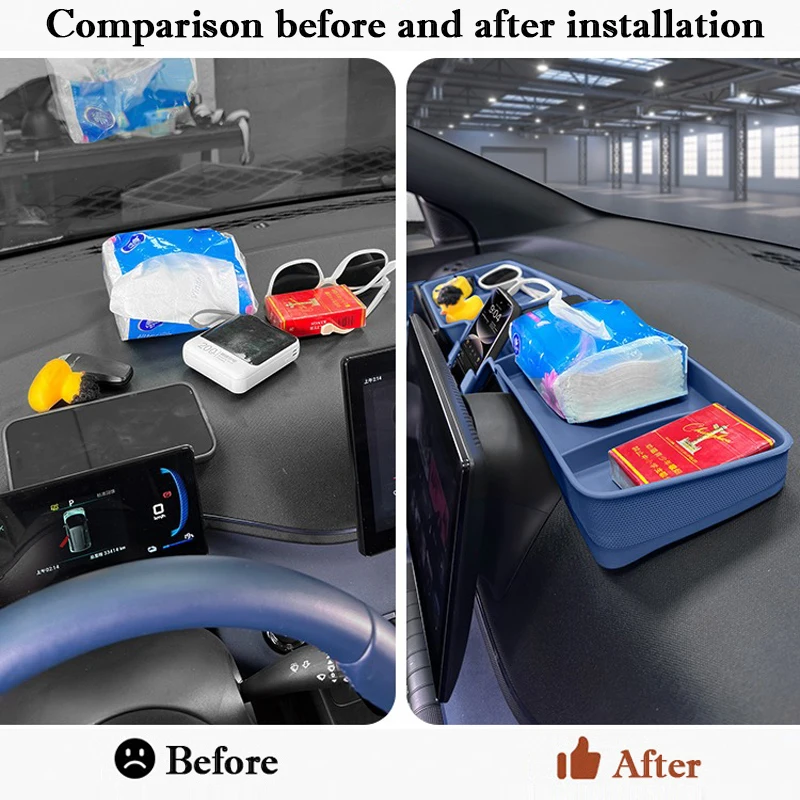 Para BYD Seagull Dolphin Mini Surf Panel de instrumentos de coche bandeja de almacenamiento multifuncional pantalla de tablero caja organizadora de almacenamiento trasera
