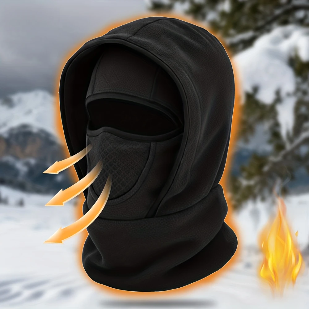 Autumn and Winter Hat Warm Balaclava Ear Protection Cold Hat Multi-layer Wool Thick Pullover Hat, Integrated Mask