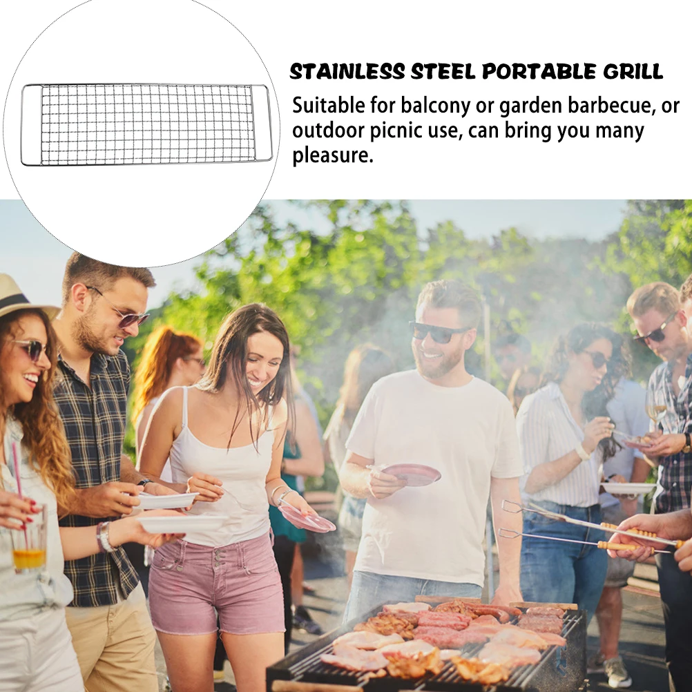 

1 set Stainless Steel Grill Barbecue Grid Camping Cooking Rack Outdoor Picnic Accessories Portable Rack Baking 304 for Garden