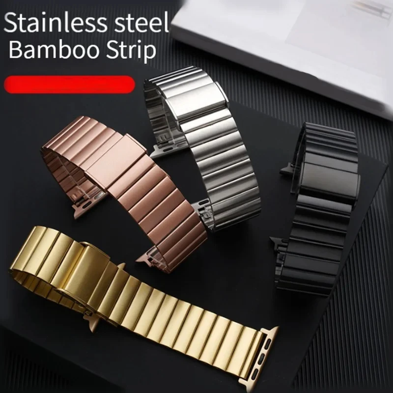 Stainless Steel Metal Band for Apple Watch 38/40/41mm 42/44/45/46/49mm Wristband Bracelet for Iwatch Series 9 8 7 6 5 4 SE Strap