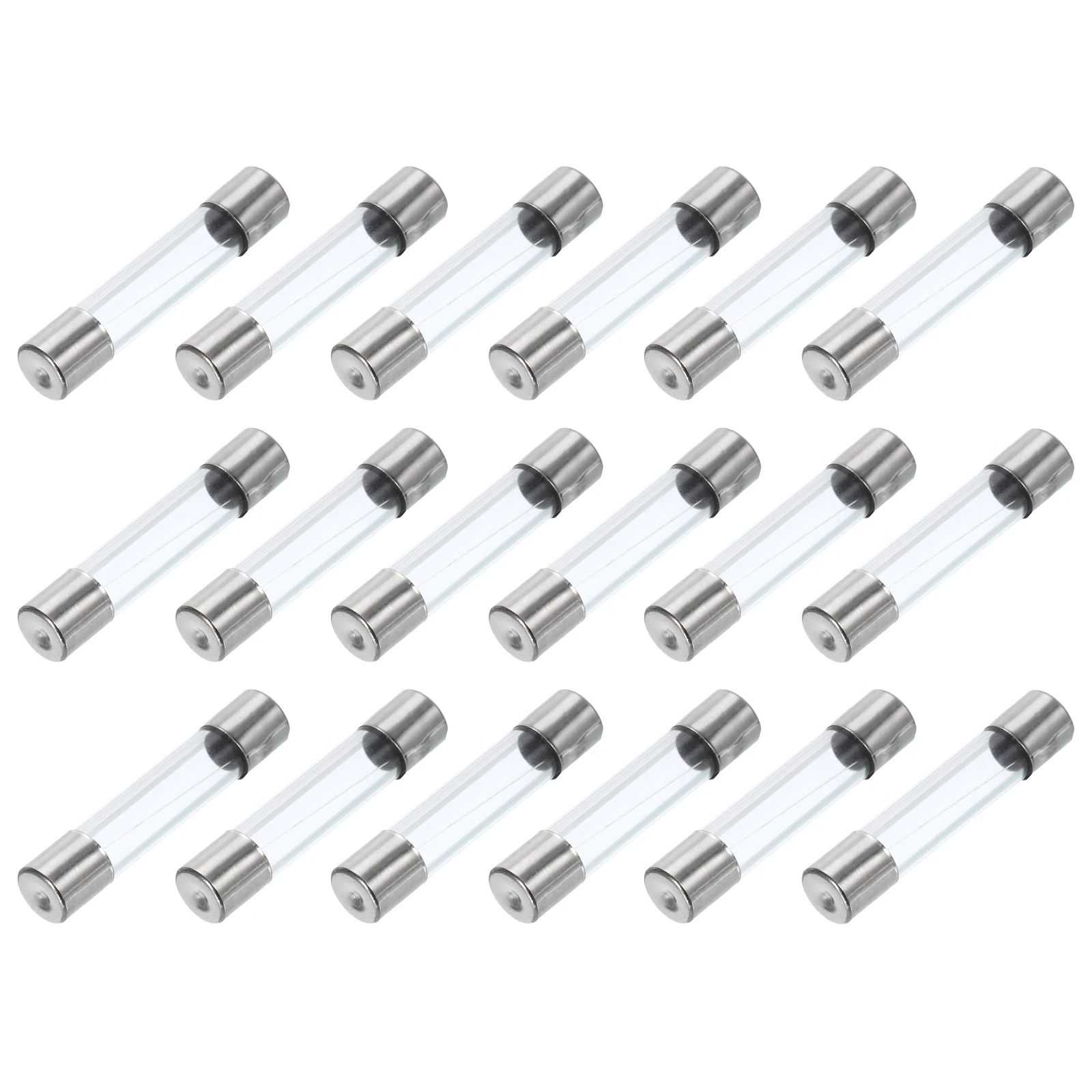 18Pcs Glass Tube Fuse Axial-with Lead Wire 6x30mm 250V 0.5-20A Quick Blow Household Fuses for Replacing or Repairing Electronics