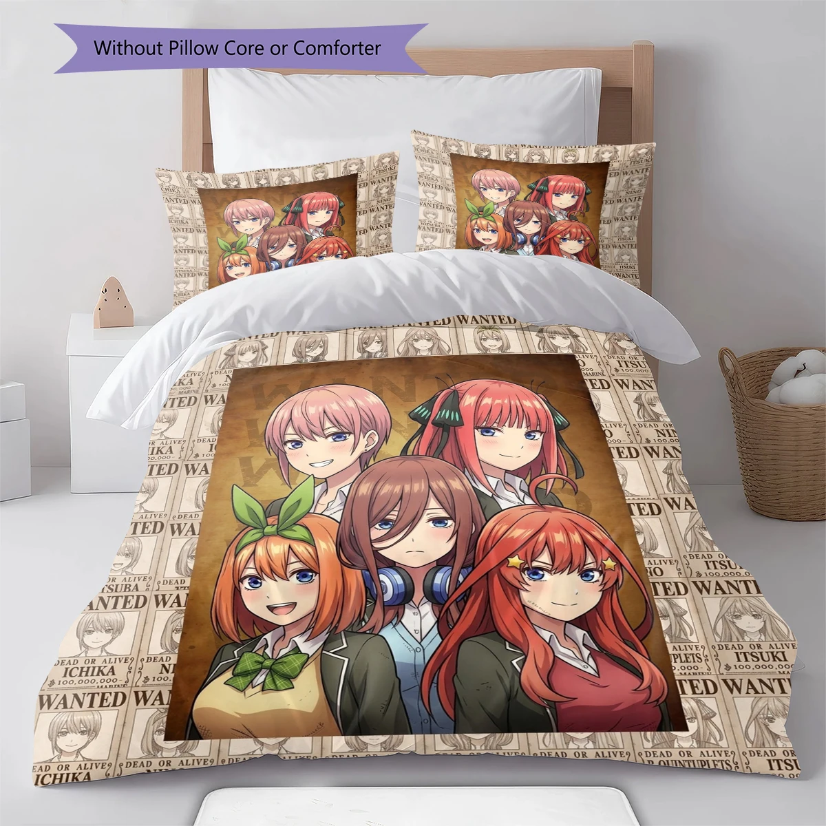 The Quintessential Quintuplets Soft Duvet Cover - Comfortable, Children Bedding Set Gift, Various Sizes -HE133