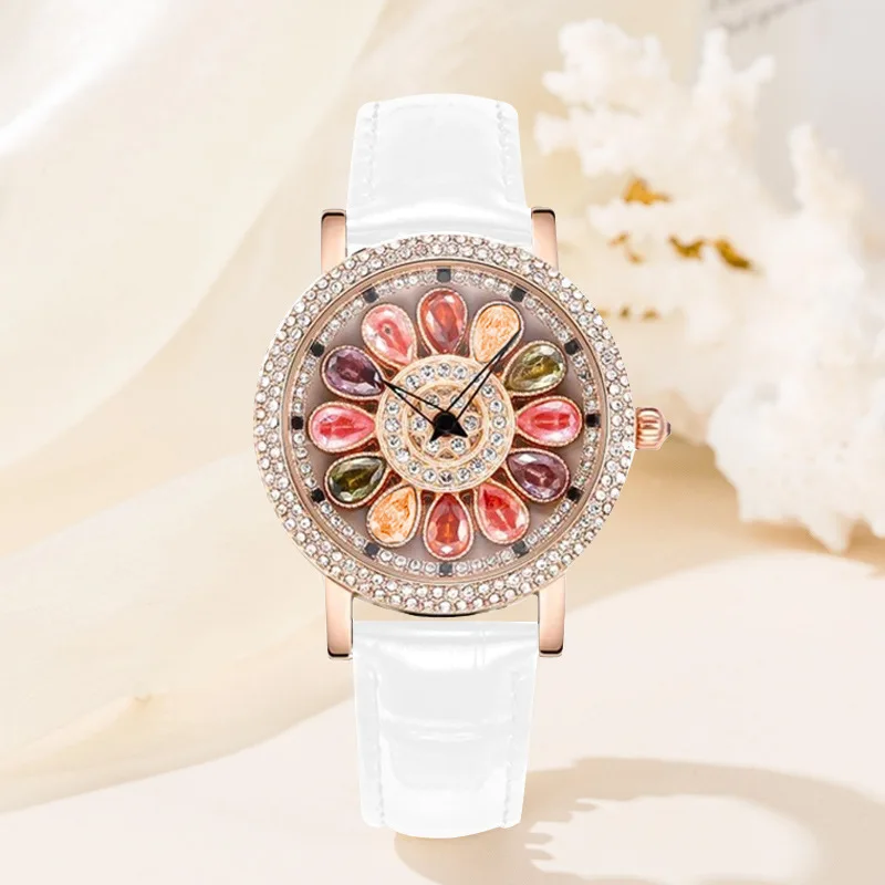 Top Brand Spin Rotating Watch Women High Quality New Fashion Women Watches Quartz Luxury Crystal Diamond Ladies Watch