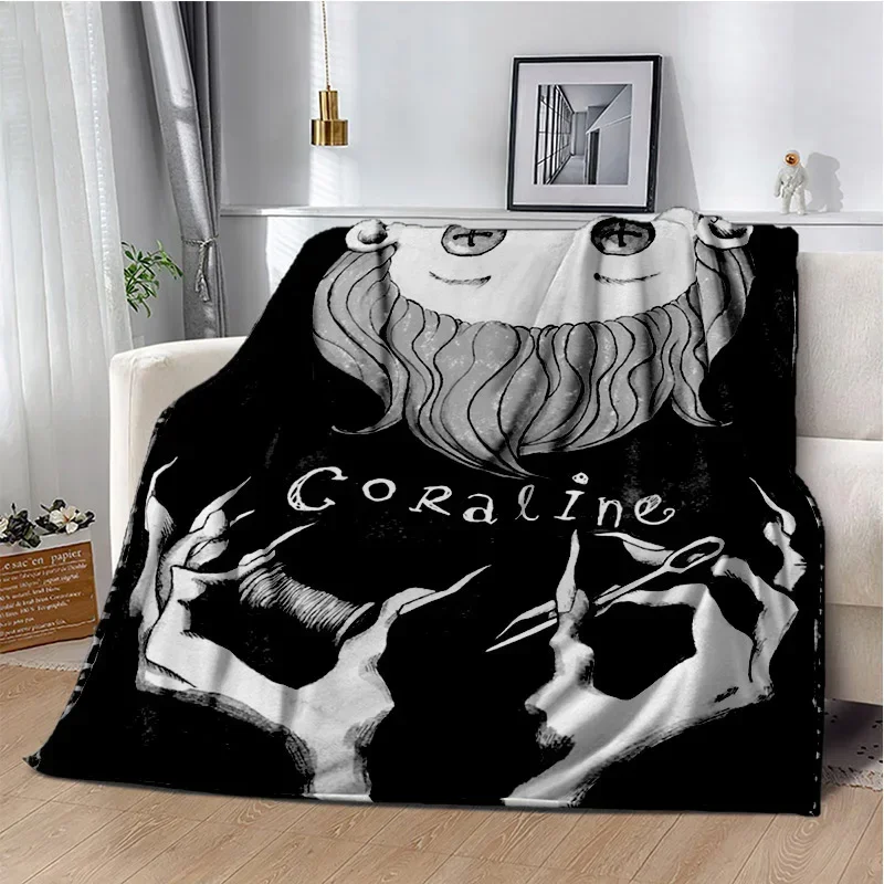 Gothic Style Animation Coraline Print Blanket  Blankets Family Napping Sofa Blankets Bed Warm Blanket Soft Bedspread