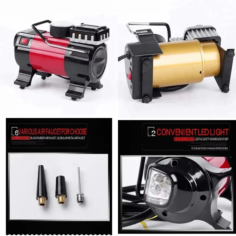 2024 Professional Durable Automatic Mini Portable Car Tire Inflator  12V Electric Air Pump