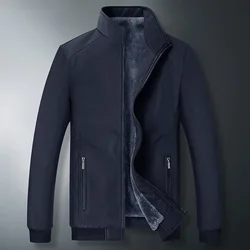 BROWON-Veste à col montant pour hommes, vêtements d'affaires décontractés, solide, document, sourire, chaud, hiver, nouvelle mode, marque, 2024