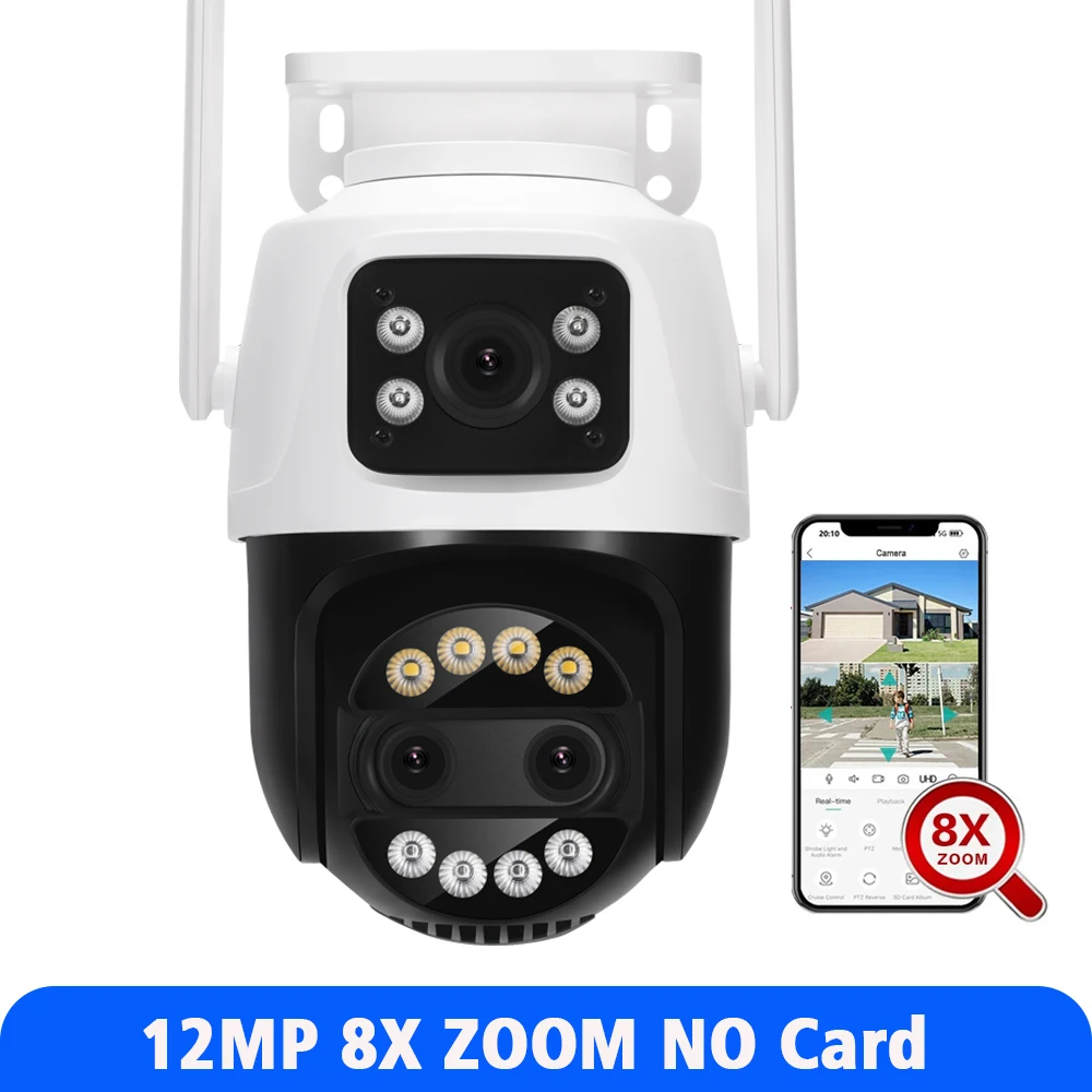 Câmera de Segurança ASECAM Wi-Fi PTZ 12 MP, Zoom 8x, Sem Cartão