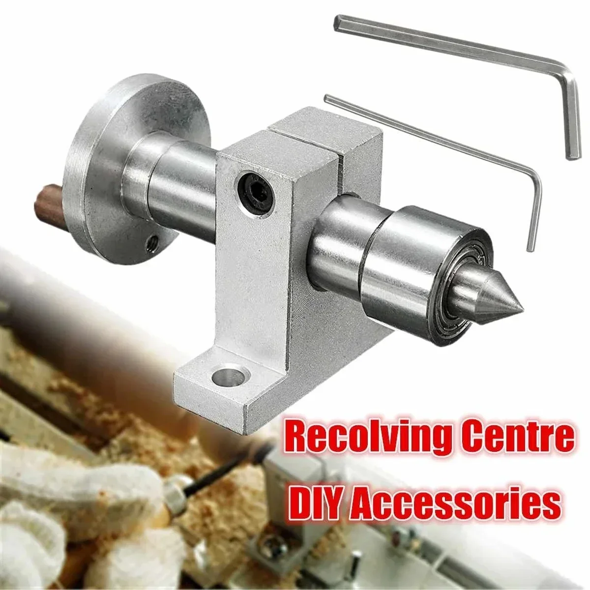 

1 Set Adjustable Double Bearing Live Centre Metal Revolving With 2pcs Wrenches DIY Accessories For Mini Lathe Machine