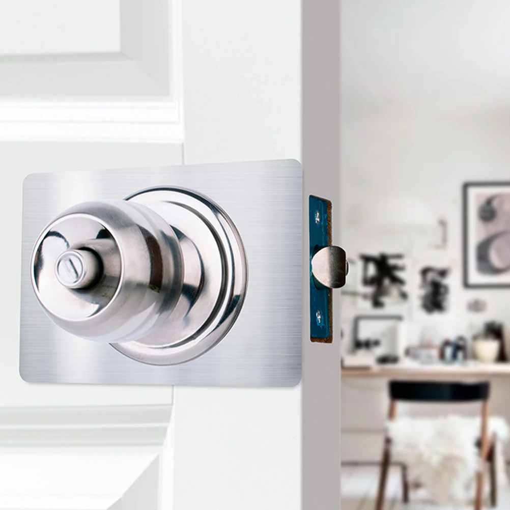 

2Pcs Door Repair Plates Silver Stainless Steel Cover Scratches Door Handle Latch Strike Plate Reinforcement Hinges