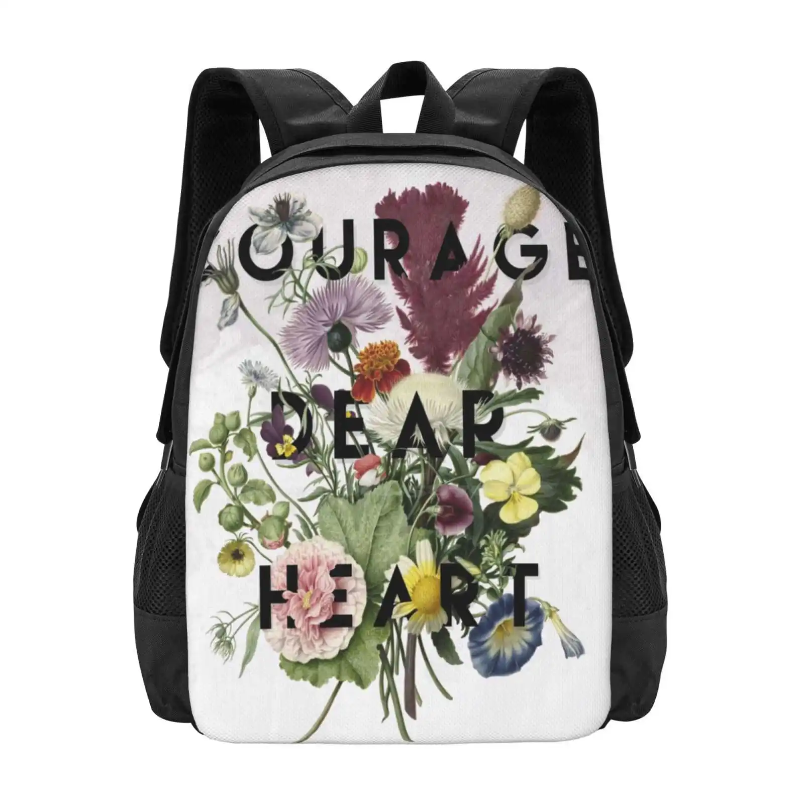 Mochila con palabras de valor, morral con ilustraciones botánicas florales, libros de moda, citas Cs, Lewis Aslan, gran oferta