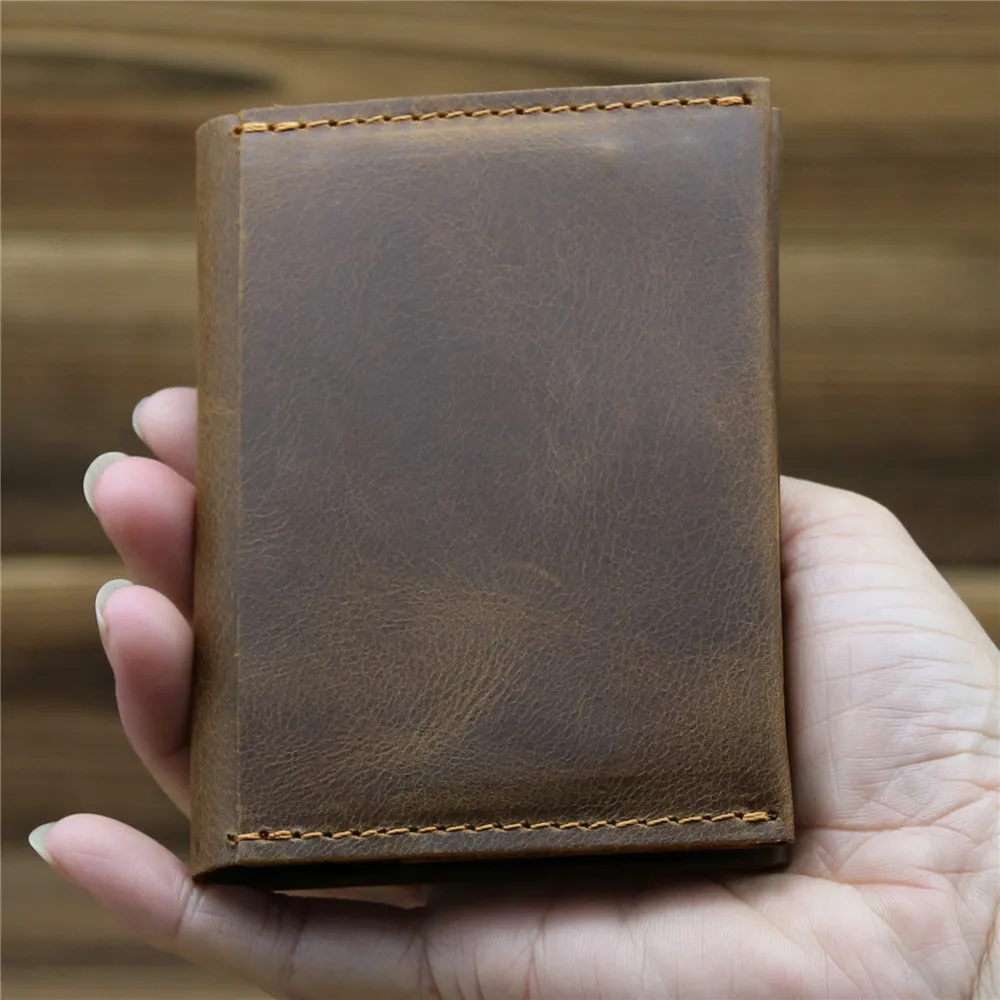 

New Arrival Vintage Card Holder Men Genuine Leather Credit Card Holder Small Wallet Money Bag ID Card Case Mini Purse For Male