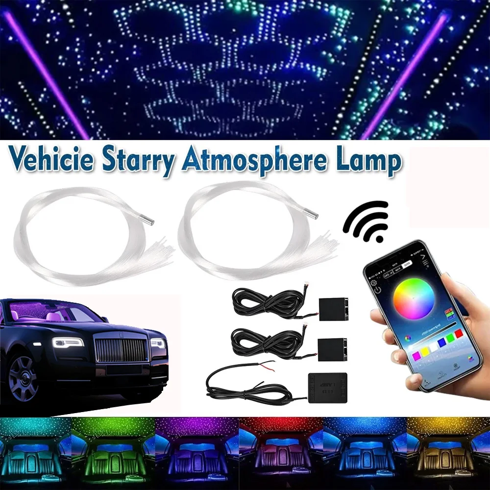 

16W Split Starlight Headliner Kit, Fiber Optic RGBW Star Lights for Car Roof Ceiling with 1/2/4 Light Heads, APP/Remote Control
