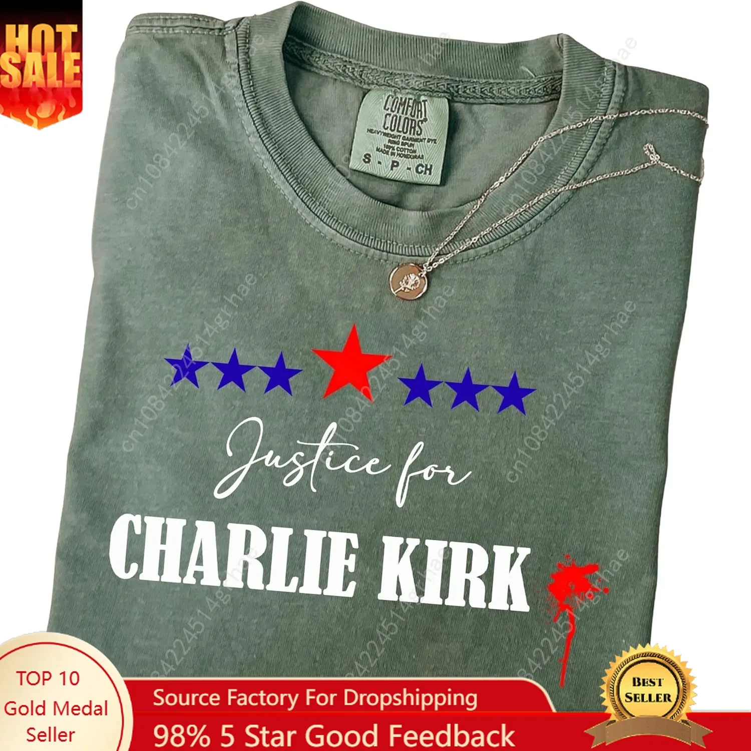 True Patriot Charlie Kirk T-Shirt, Justice for Charlie Kirk Comfort Colors Shirt Multi