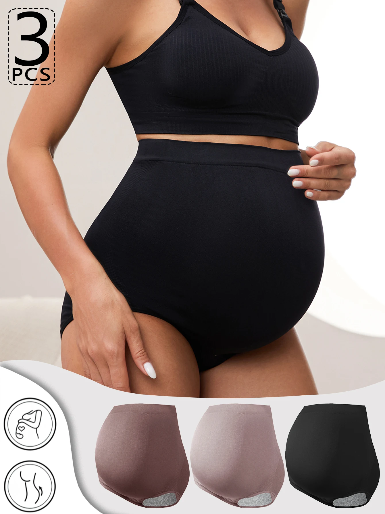 

3 предмета антиэкспозиционного нижнего белья для беременных, дышащие леггинсы, брюки-тапочки