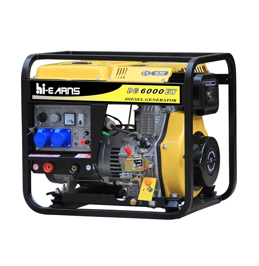 Hiearns brand 1.8kw 180A 3.2 and 4.0 mm welding rod air cooled double-duty welding die·sel generator for sale