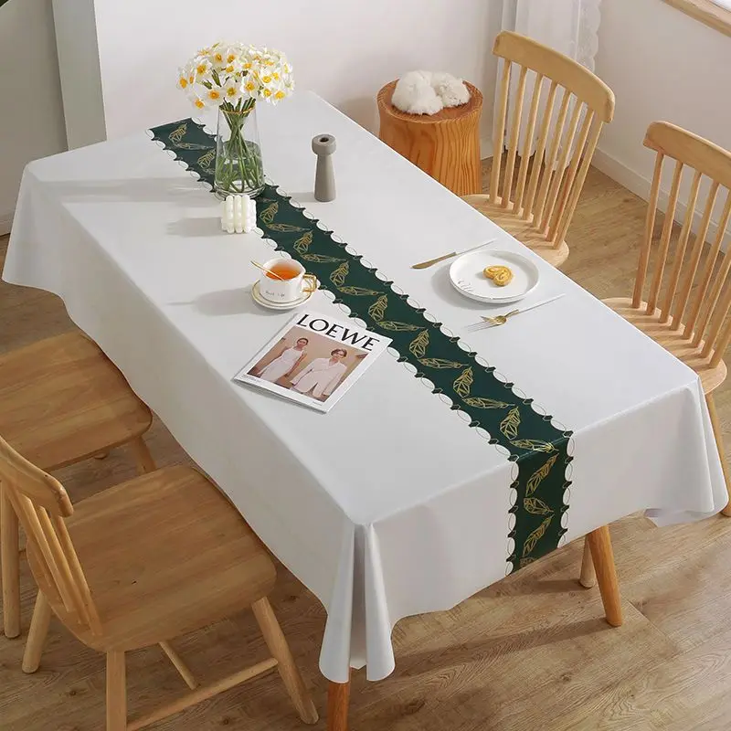 Modern Concise Style Pattern Waterproof Rectangular Polyester Tablecloth Home Decor Kitchen Living Room Wedding Party