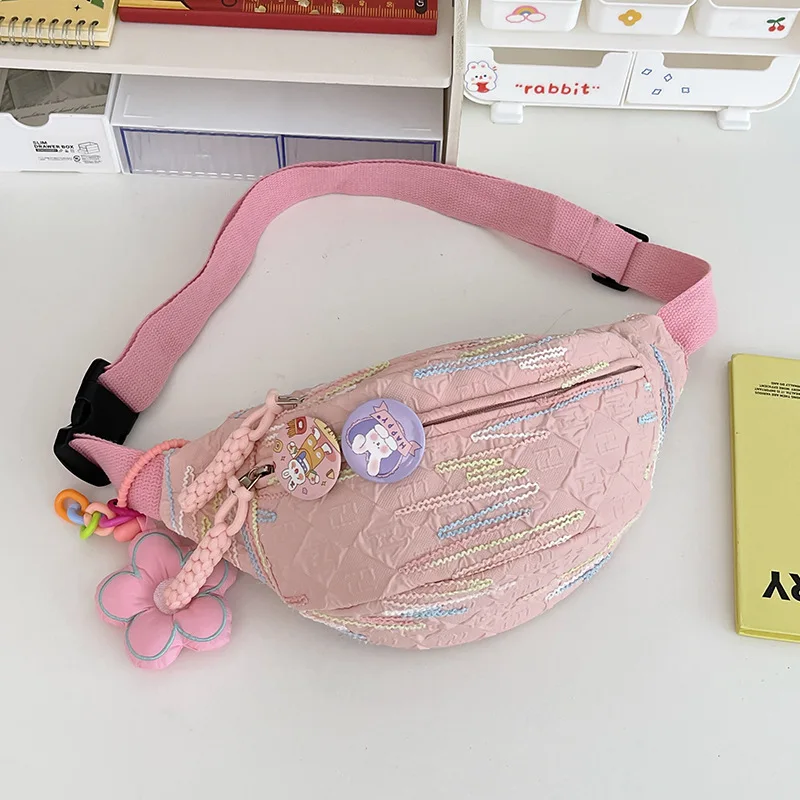 2024 New Crossbody Bag Chest Bag Women Bag Fashion Cute Cartoon Girl Heart Leisure Korean Style Student Shoulder Bag Waist Packs