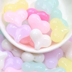 20pcs 17x22mm Love Heart Beads Acrylic Loose Spacer Beads For Jewelry Making DIY Craft Bracelet Necklace Earrings Accessories