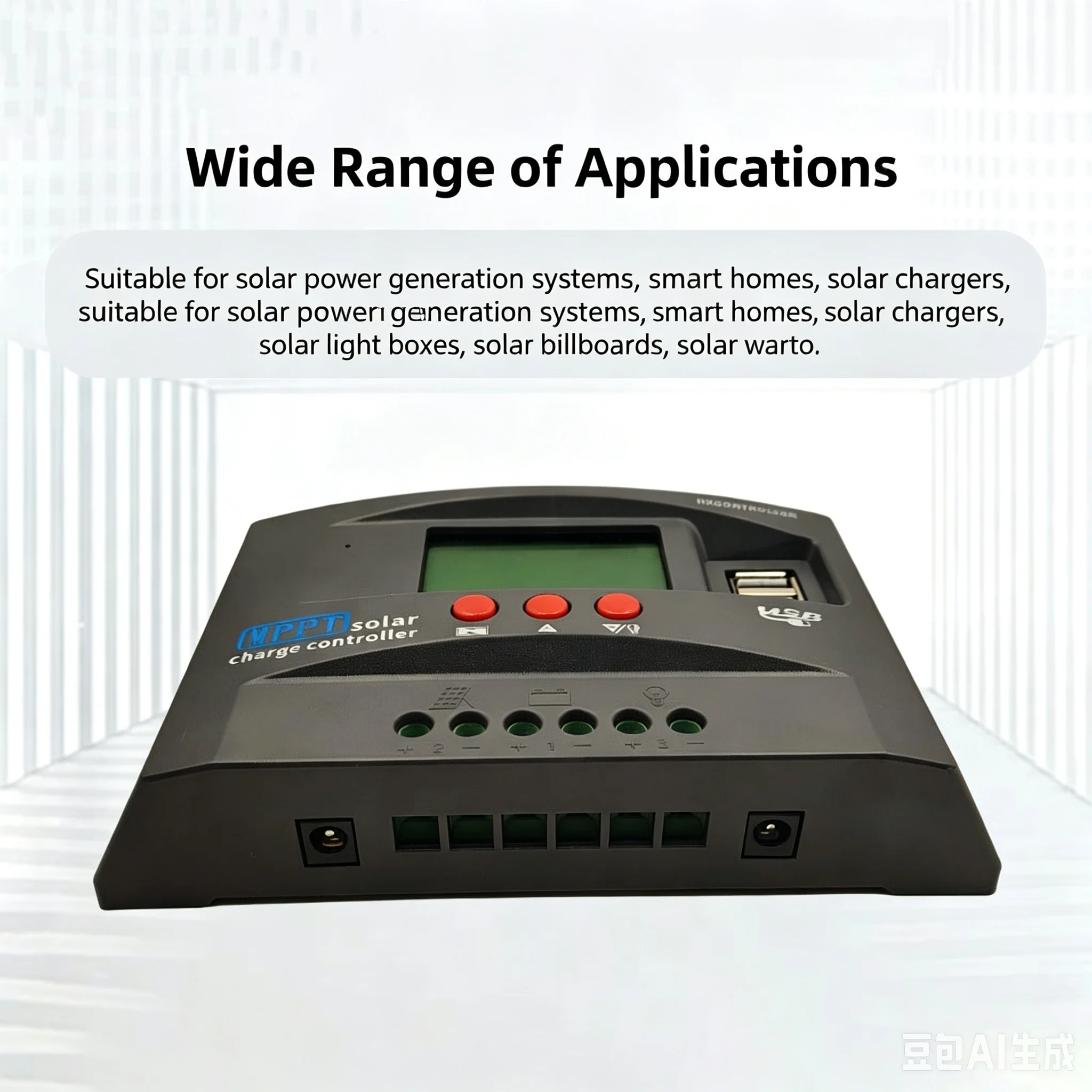 Polestar Solar Charge Controller 12V 24V 60A 80A 100A Dual USB LCD Display Auto Cell MPPT Panel Charger Regulator With Load