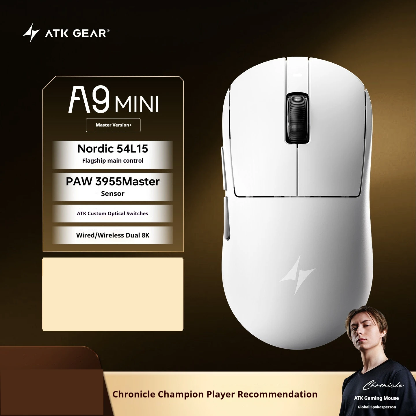 Atk A9 Mini Mouse Master Version Bluetooth Wireless Tri-Mode