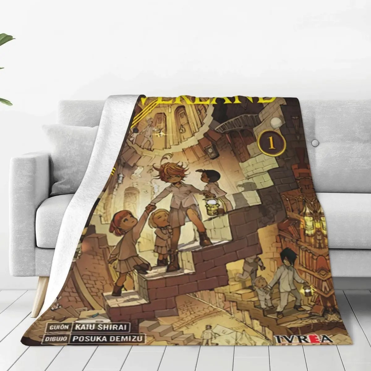 

The Promised Neverland Blankets Flannel Throw Blankets Bedroom Sofa Printed Lightweight Bedsprea