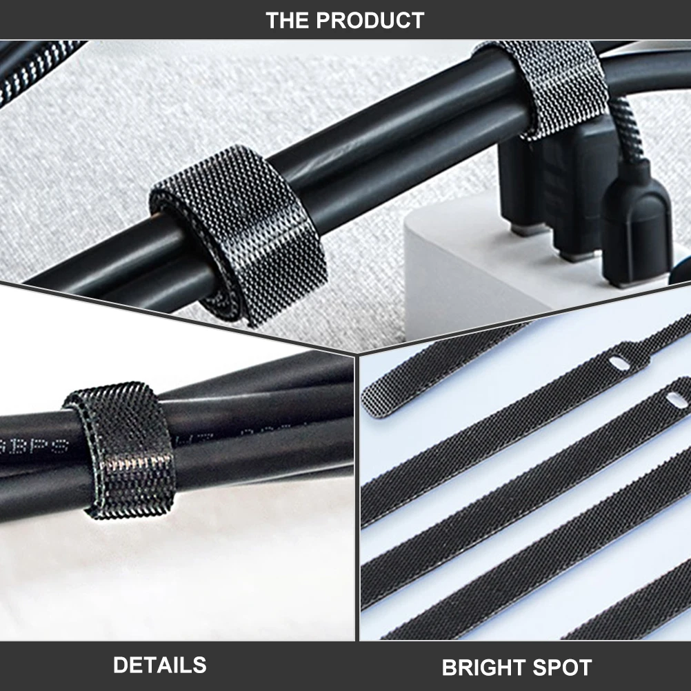 20 قطعة هوك حلقة ربطات كابلات النايلون قابلة لإعادة الاستخدام قابل للتعديل إدارة الحبل الأشرطة منظم الكابلات العلاقات الحبل سلك التعادل الأشرطة