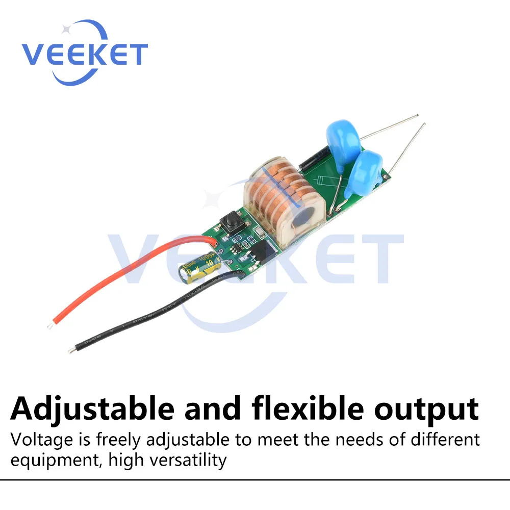 

DC 3.3V-5V to DC 15-30KV Arc Igniter High Voltage Module Adjustable High Power High Voltage Booster Module High Voltage Coil