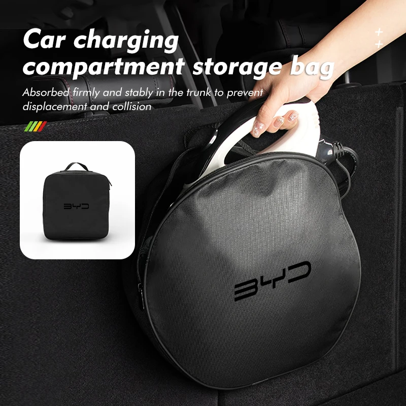 For BYD Car Logo Cable Case Charging Gun Storage Bag Waterproof Cable Organizer M6 G3 G5 T3 F3 I3 F0 F6 S6 S8 E5 E6 G6 L3 S7 G7