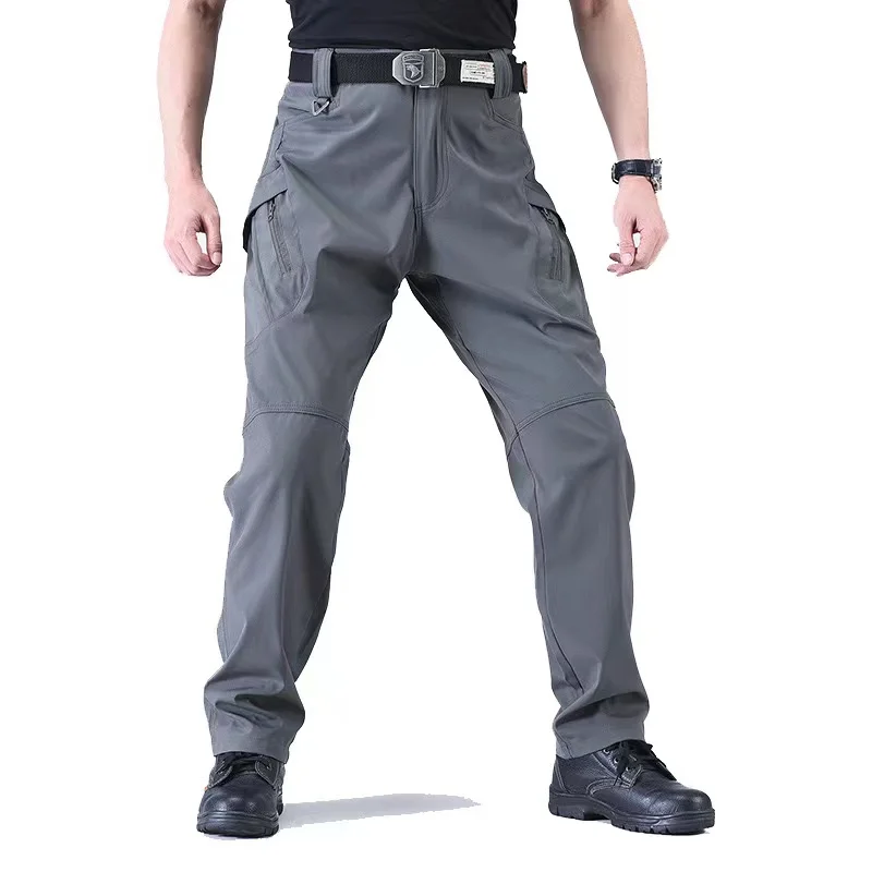 Männer 5XL Herbst Frühling Softshell Elastische Camping Wandern Trekking Angeln Jagd Hosen Outdoor Radfahren Training Cargo Hosen – Detail 10