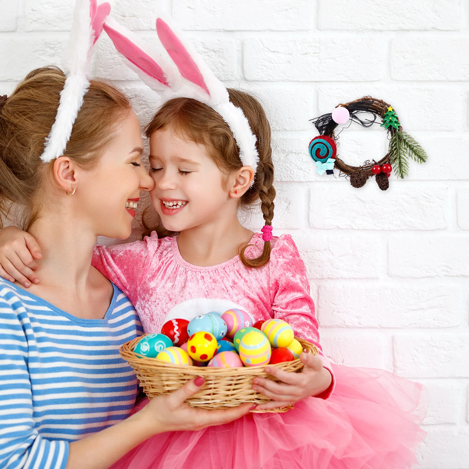 

1Pcs Christmas Mini Wreath Hanging Decor Party Home Garden Xmas Garland Creative Decoration Mini Christmas Wreath