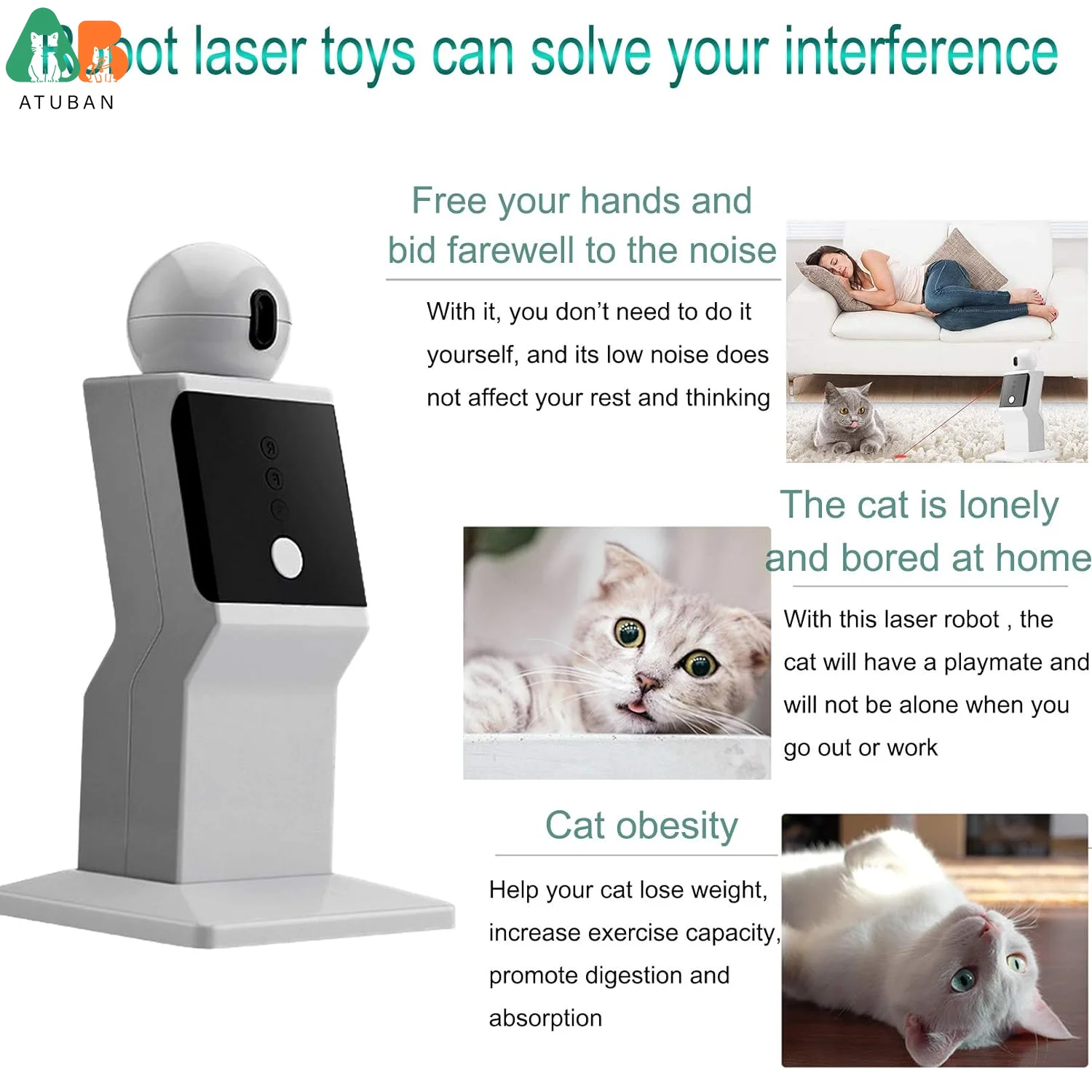 Cat Laser Toy Automatic,Random Moving Interactive Laser Cat Toy for Indoor Cats,Kittens,Cat Red Dot Exercising Toy,for All Cats