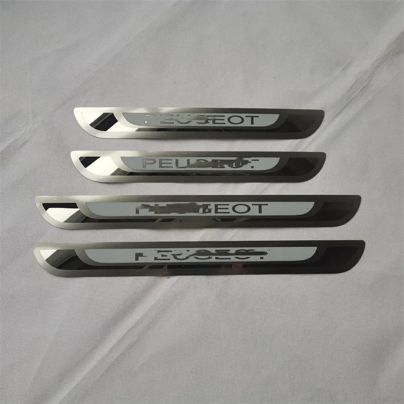 For Peugeot 508 2011-2017 High-quality stainless steel car Ultra-thin threshold guard plate Welcome pedal car accessories