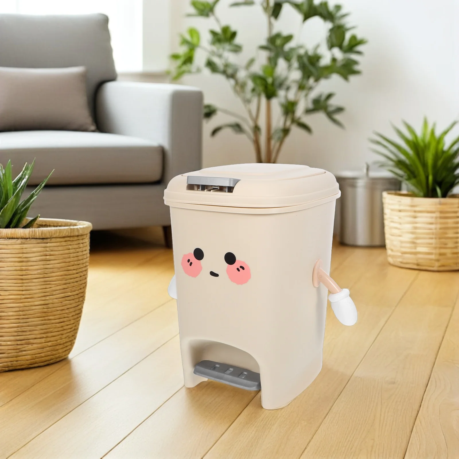 

Bathroom Trash Can Large Capacity Foot Pedal Dual Opening 8L Silent Garbage Bin for Kitchen Office Bedroom Toilet Laundry