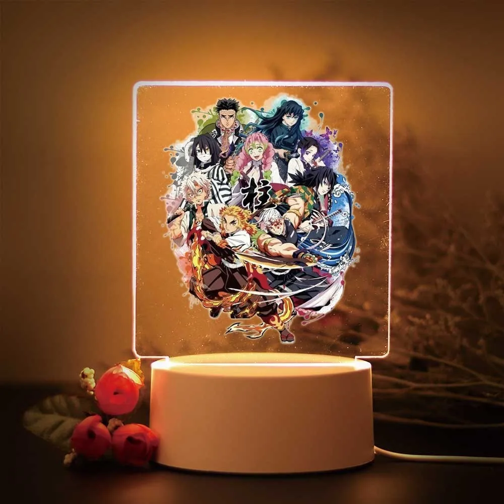 Demon Slayer Kamado Tanjirou 3D Touch LED-nachtlampje voor kinderkamer Decor de jongens meisjes verjaardagscadeau