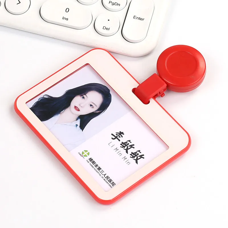

5Pcs Retractable name tag badge holder adjustable ID lanyard for teachers workers and office use